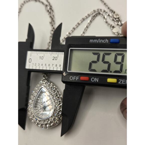 VICTORIA WIECK Beverly Hills 60" Crystals Silver Tone PENDANT WATCH NECKLACE - Picture 6 of 6